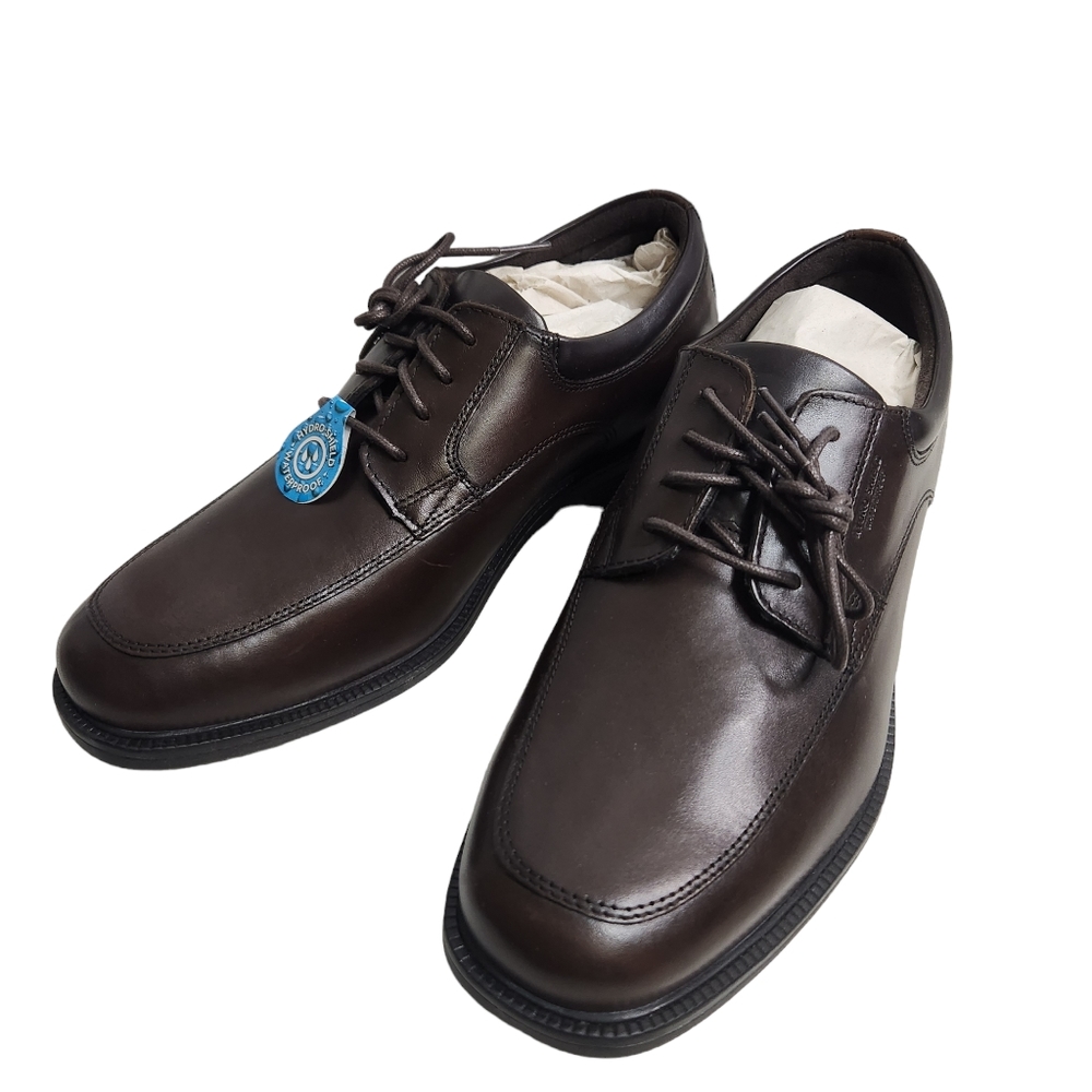 Rockport Brown Hydro Shield Water Proof Leather 7.5 Apron Toe Shoes 